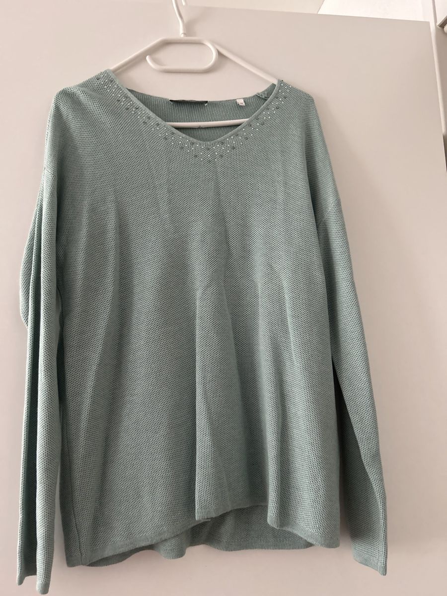 Bonita Maglioni & Felpe: Schicker Damenpullover mit Strass Gr.M Mint/Grau von Bonita – Nuovo (secondo la descrizione) da Wädenswil venduto da Giez33 1