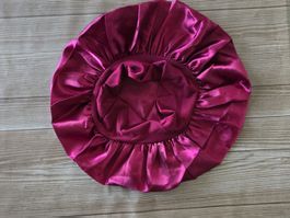 ​😍 Satin Bonnet Frizz-Schutz ✨ Schlafhaube in Beere/Fushia