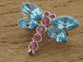 Vintage Brosche Schmetterling Silber 925 Schmucksteine