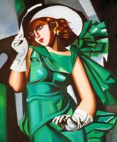 Lempicka - Mädchen in Grün mit Handschuh