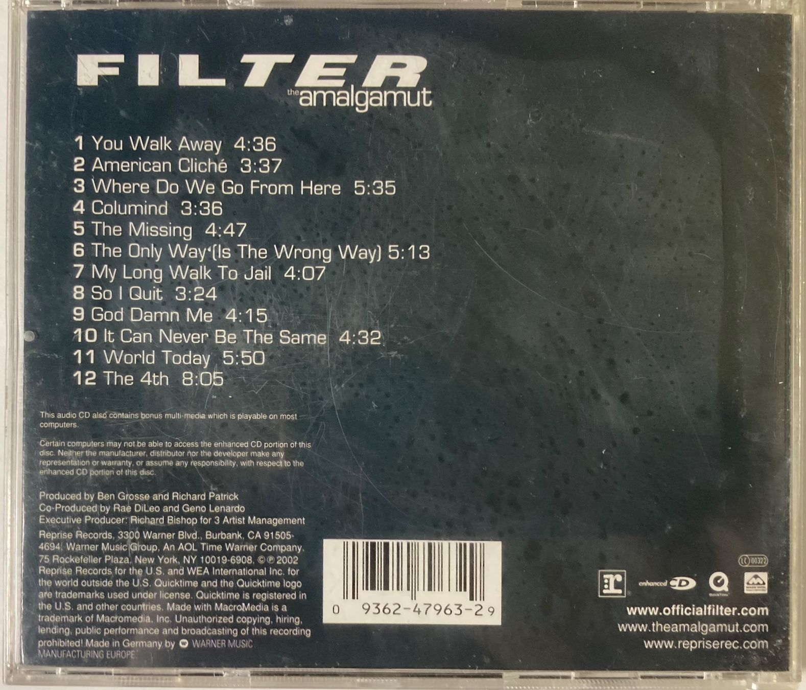 CDs: FILTER - THE AMALGAMUT – D'occasion à Poliez-Pittet par Newtown-Records 1