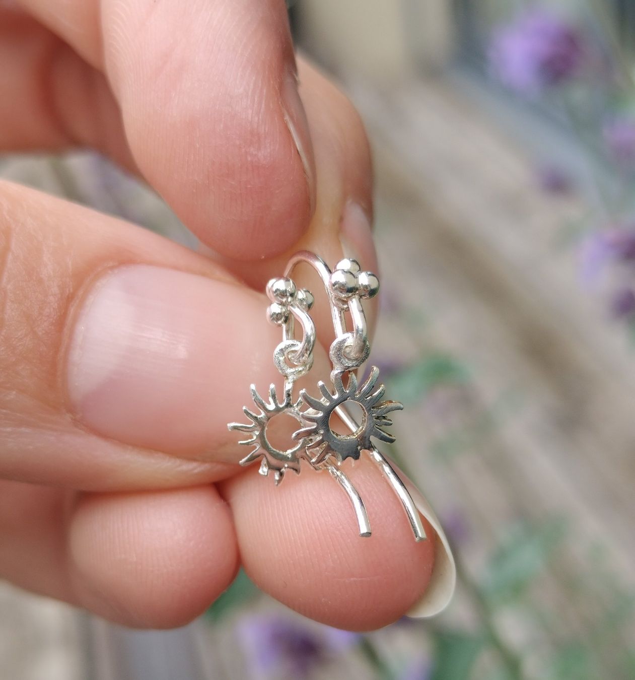 Orecchini pendenti & Orecchini a lobo: 925 Solid Silber Ohrring Set Mondstein & Sonne – Nuovo e nell'imballaggio originale da Schwyz venduto da els_7cys 2