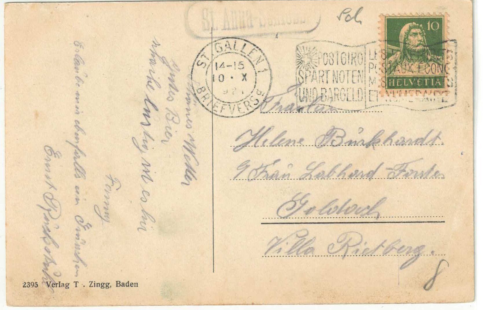 Cartoline postali: Restaurant St. Anna Schloss bei Rorschach – Usato da Ettingen venduto da Kartenplanet 1