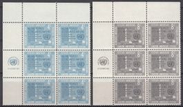 UNO NY Mi 90 A - 91 A im 6er-Block postfrisch mit RZf