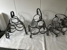 3er Set Weinregale, Metall, für Weinflaschen. 