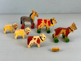 ♦️ VINTAGE HOLZSPIELZEUG „KÜHE“ AB 1.- !!!