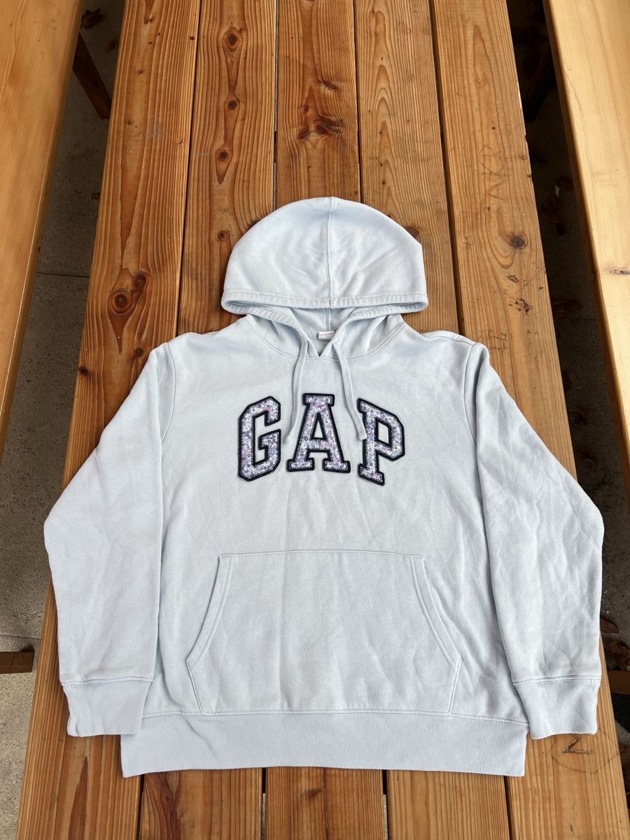 GAP Hoodie Blau M Original, Sticklogo,