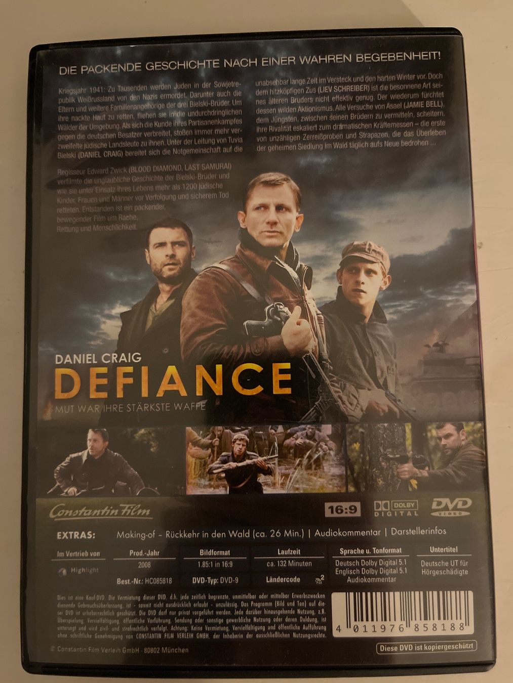 Tutti i DVDs: Defiance (2008), DVD - Daniel Craig – Nuovo (secondo la descrizione) da Sierre venduto da black.box 1