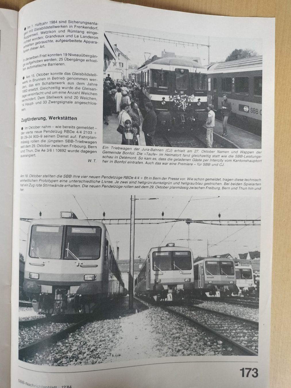 Riviste & Magazine: SBB CFF FFS Nachrichtenblatt von 1984 – Usato da Schwanden Sigrisw venduto da pho_2mc9 8