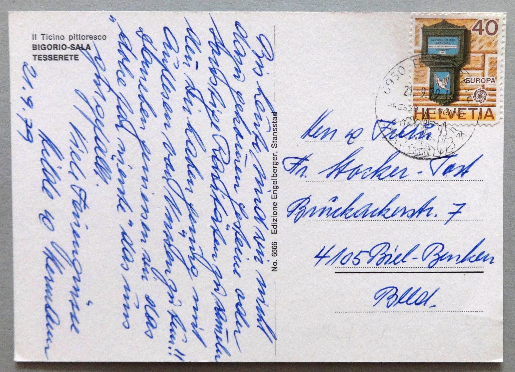 Cartoline postali: Bigorio-Sala, Tesserete – Usato da Fétigny venduto da Billy2miny 1