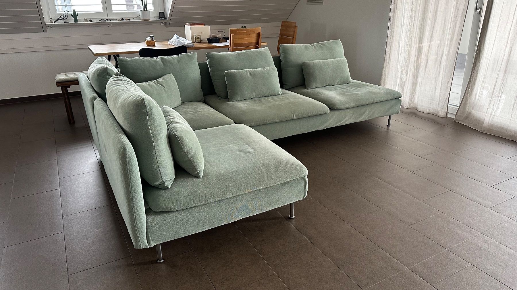 Ikea Sofas: IKEA SÖDERHAMN Ecksofa 4-sitzig/Tallmyra hellgrün – Neu (gemäss Beschreibung) aus Mülligen von BarbaraSzanto 2