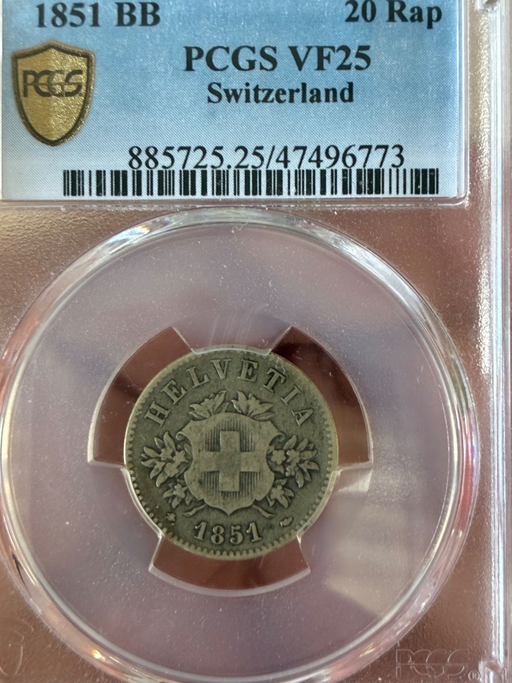 Toutes les monnaies: 20 Rappen 1851 – D'occasion à Kesswil par 60plus