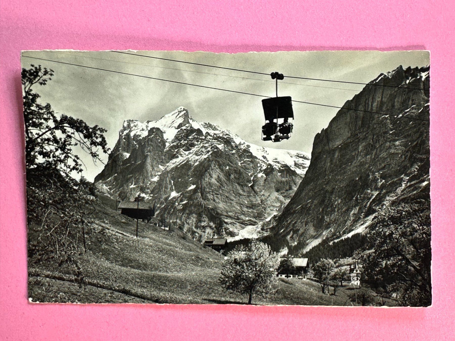 Cartoline postali: Grindelwald - die Firstbahn mit dem Wetterhorn – Usato da Steg VS venduto da _vinci_