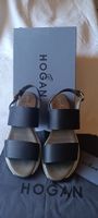 HOGAN SANDALEN, NEU! schw. Leder Gr.40 Hoher NP.!