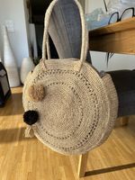 Basttasche gefüttert mit Magnetverschluss