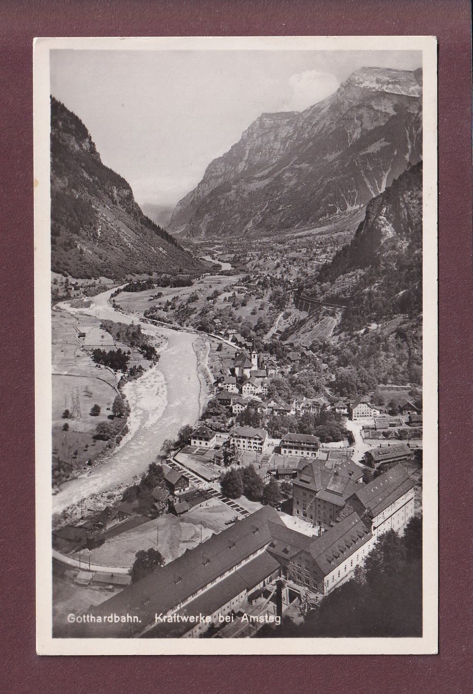Cartoline postali: Gotthardbahn - Kraftwerke bei AMSTEG - Feldpost – Usato da Pully venduto da nicecards