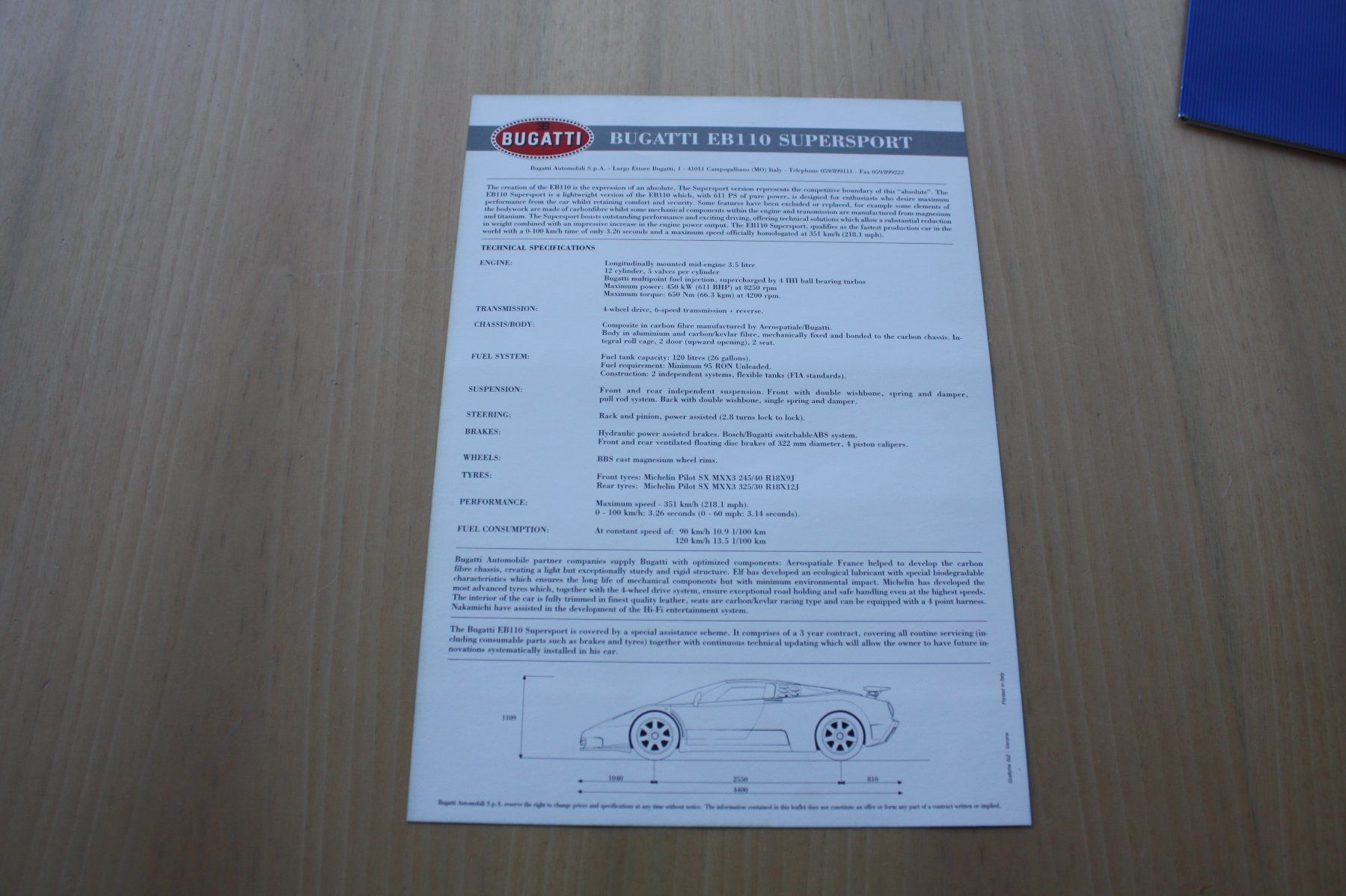 Bugatti Documenti: Bugatti Automobili Prospekt EB110 & SS – Usato da Wikon venduto da erwin400 3