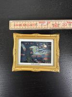 Van Gogh "Sternennacht" Miniatur-Gemälde mit Goldrahmen! 