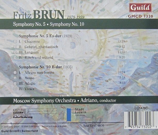 CDs: Fritz Brun - Symphonien Nr. 5 & Nr. 10 – D'occasion à Grüningen par azulblanco 1