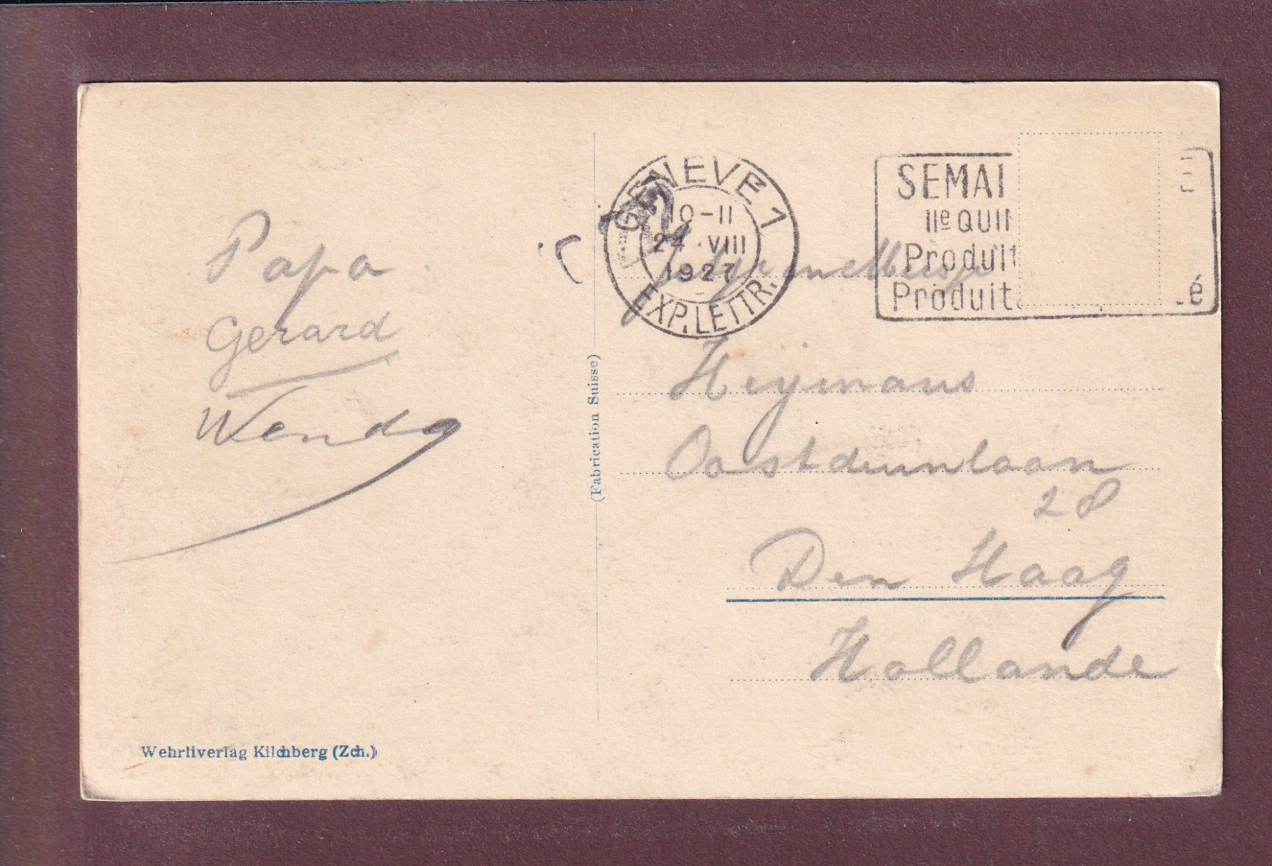 Cartes postales: INTERLAKEN - Blumenuhr - 1927 – D'occasion à Pully par nicecards 1