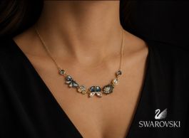 SWAROVSKI GELBGOLD SCHMETTERLING KÄFER HALSKETTE KETTE TRAUM
