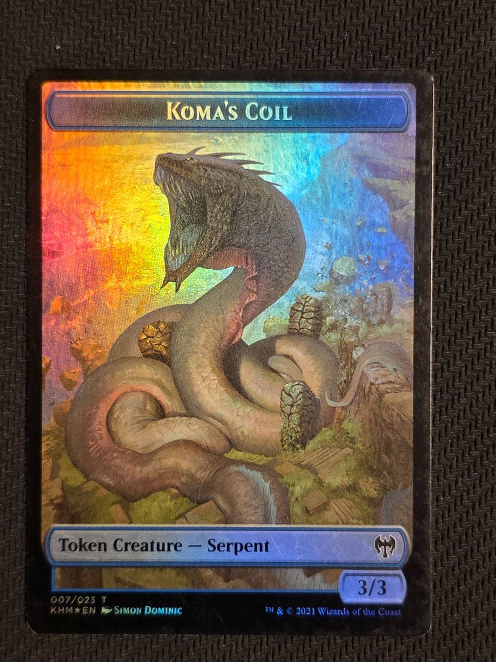 Magic The Gathering Sammelbilder & Trading cards: Koma's Coil Token // Human Warrior Token  -  Foil   -  MTG – Gebraucht aus Zürich von Semagets