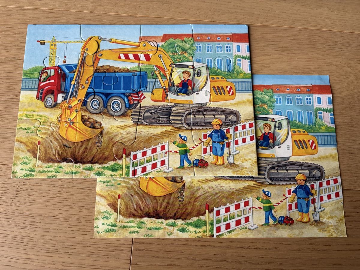 Ravensburger Puzzles: Ravensburger Puzzle "Traktor & Bagger", 2 x 12 Teile – Gebraucht aus Maur von Masazh 1
