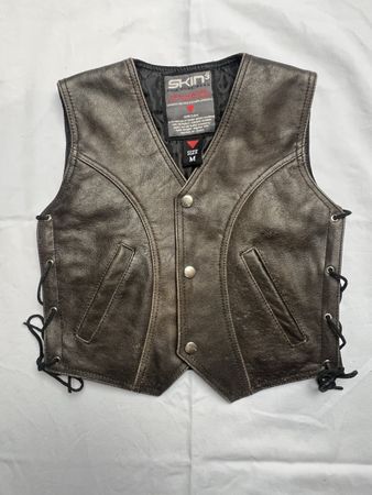 Leather Moto Vest Skin3, Skin Cube Motorcycle Size M