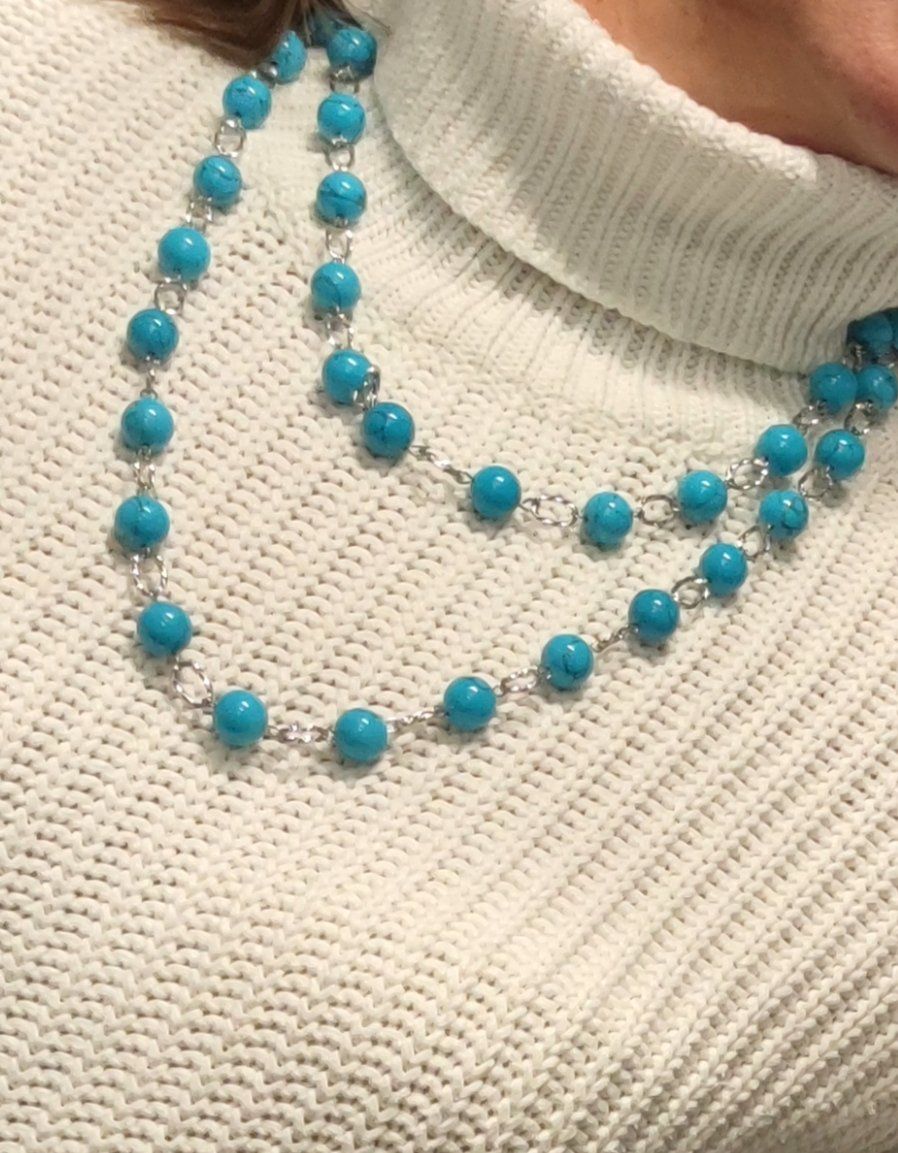 Catenine: Ensemble de bijoux (kette) en turquoise style boho / vintage – Nuovo e nell'imballaggio originale da Chamoson venduto da OkGeo 4