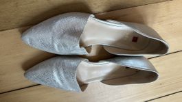 Damen Slipper Högl in Silber. guter Zustand