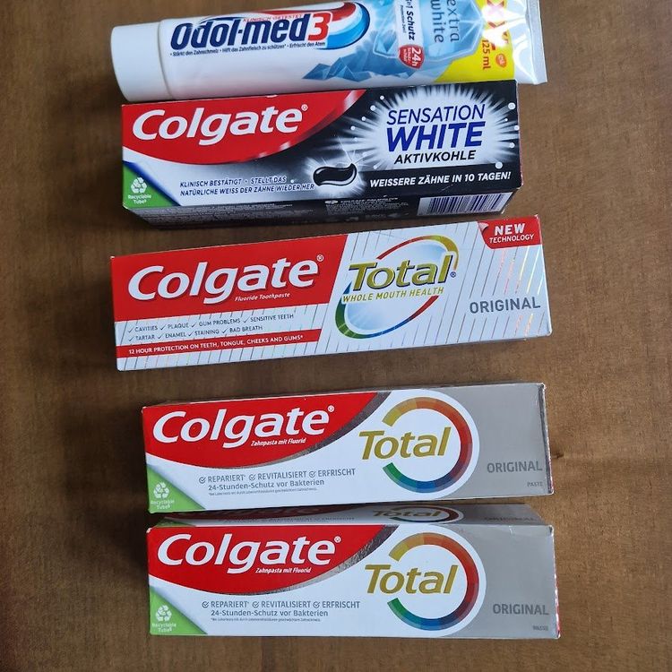 3 Colgate Total + 1 Colgate White + 1 Odol Med 3 Zahnpaste (Neu und ...
