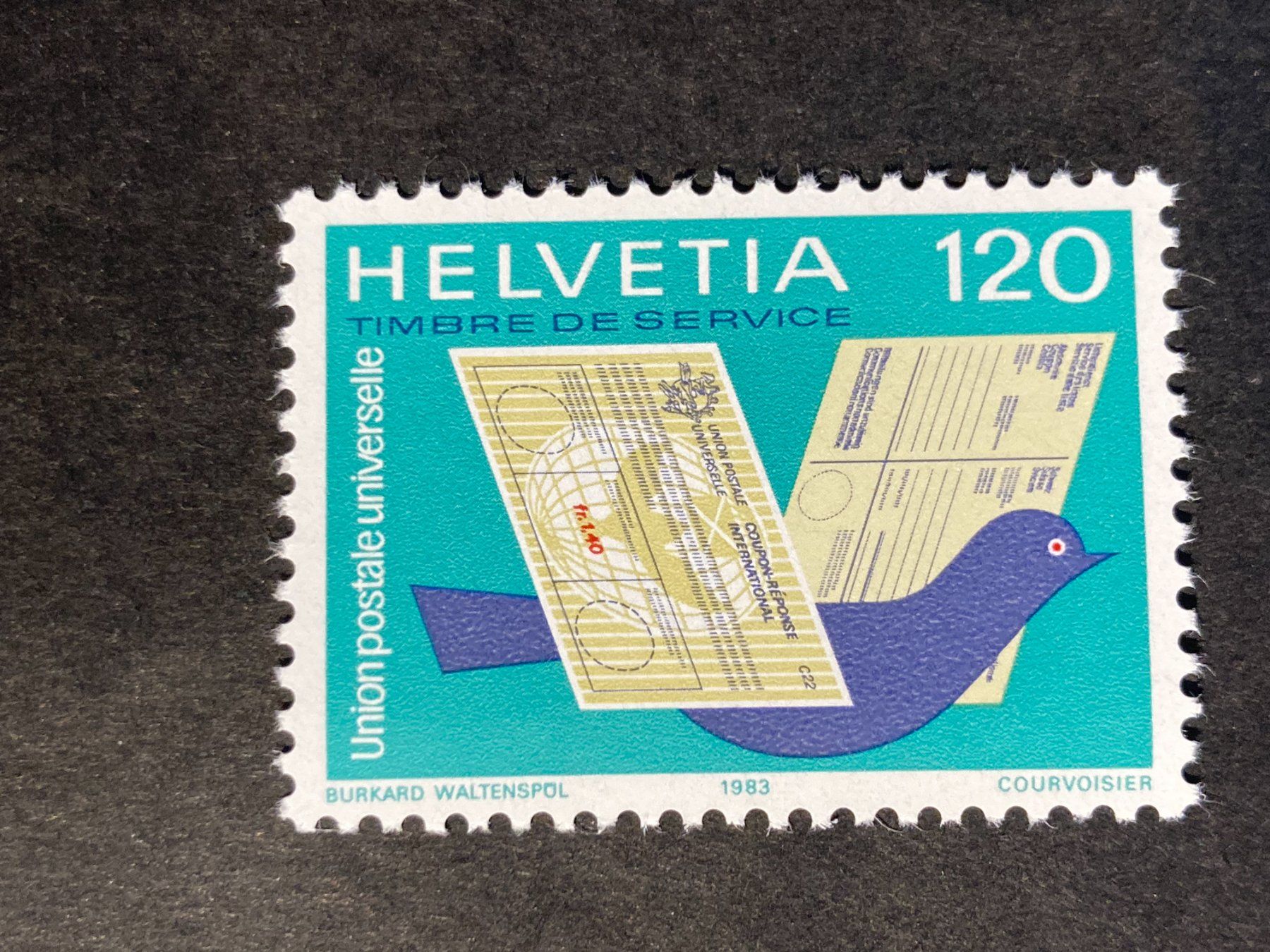 Alle Briefmarken: Schweiz UPU 1983 int. Postformulare 1.20 postfrisch – Neu (gemäss Beschreibung) aus Liestal von schnueps
