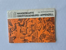 Wanderkarte Obertoggenburg-Appenzell mit Skitouren-Routen