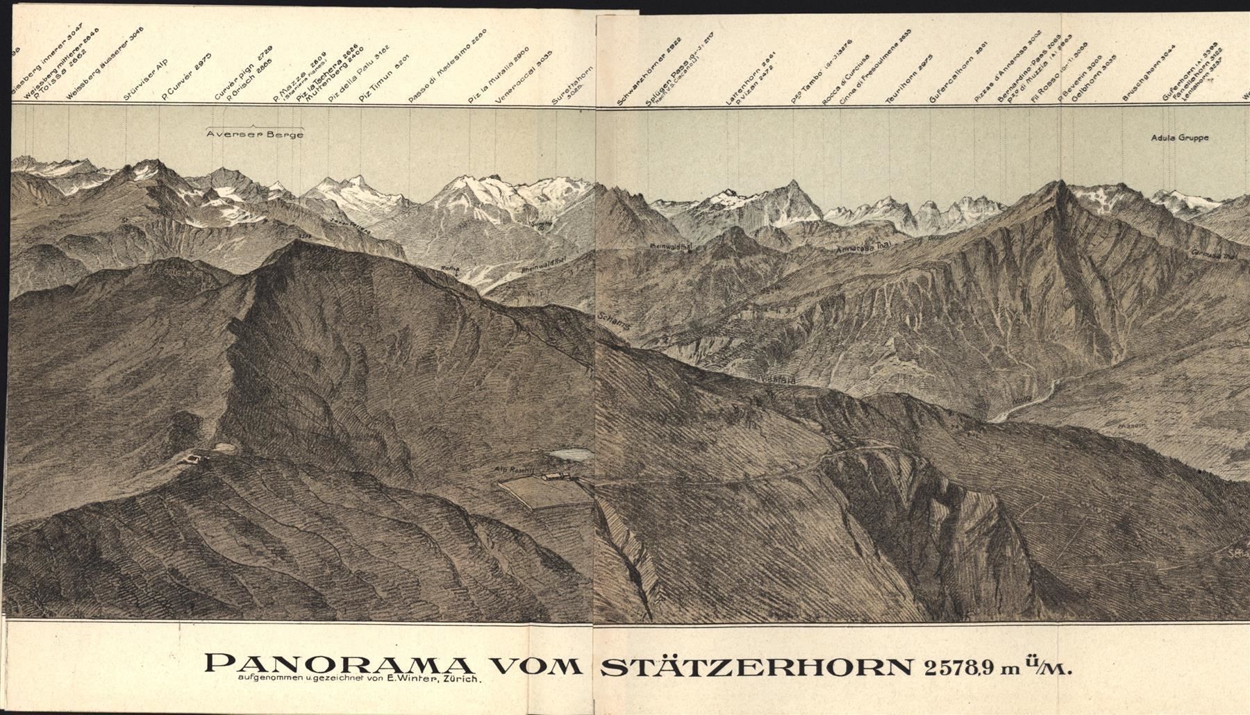 Incisioni: Stätzerhorn Panorama von Winter – Usato da Rafz venduto da Helvet32