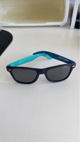Sonnenbrille Wayfarer dunkelblau mit Türkis gut erhalten