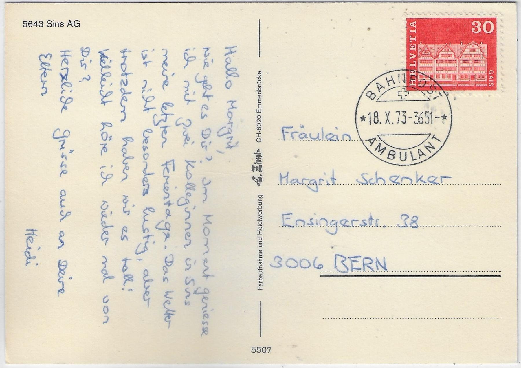 Cartoline postali: Flugaufnahme Sins AG – Usato da Ettingen venduto da Kartenplanet 1