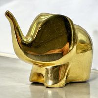 Superbe sculpture d'léphant en laiton doré