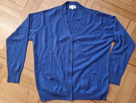 Eric Bompard Cardigan 100% Cachemire Bleu XXL