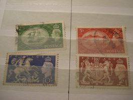 Grossbritannien, 4 Marken Hohe Werte bis 1 Pfund, gestempelt