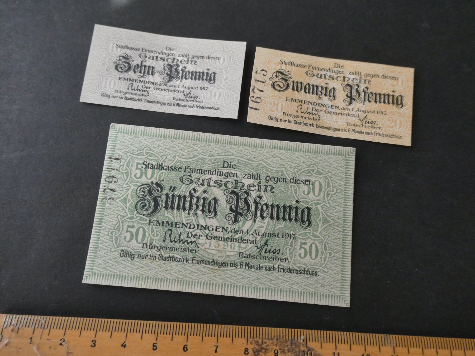 Banknoten: Dt. Reich,  Emmendingen  - Notgeldscheine – Gebraucht aus Hinterforst von Rohusri