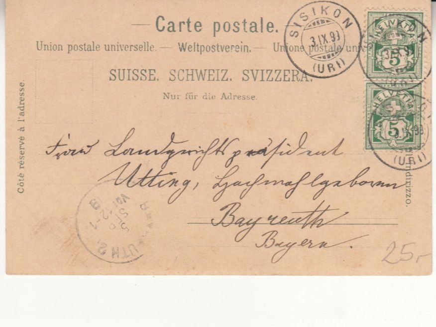 Cartoline postali: Vierwaldstättersee / Tellsplatte 1899 – Usato da Bürglen TG venduto da StampGraf 1
