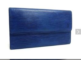 Louis Vuitton Portemonnaie Epi Leder Blau – Made in Spain