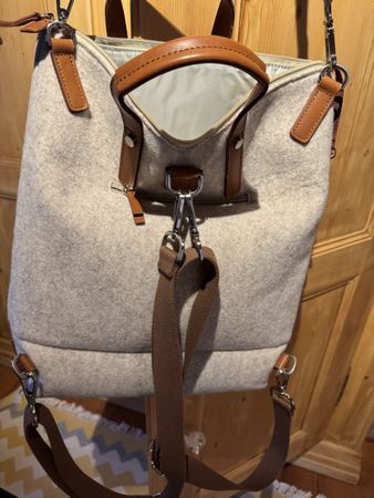 SOP Filzrucksack mit Lederdetails, neuwertig,