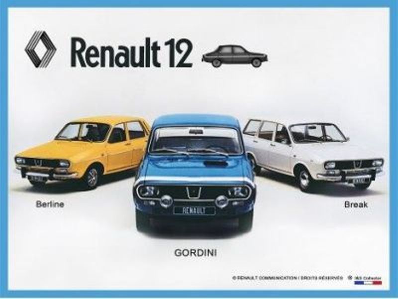 Insegne: Blechschild- RENAULT 12-COLLAGE – Nuovo e nell'imballaggio originale da Rupperswil venduto da big-one-sale