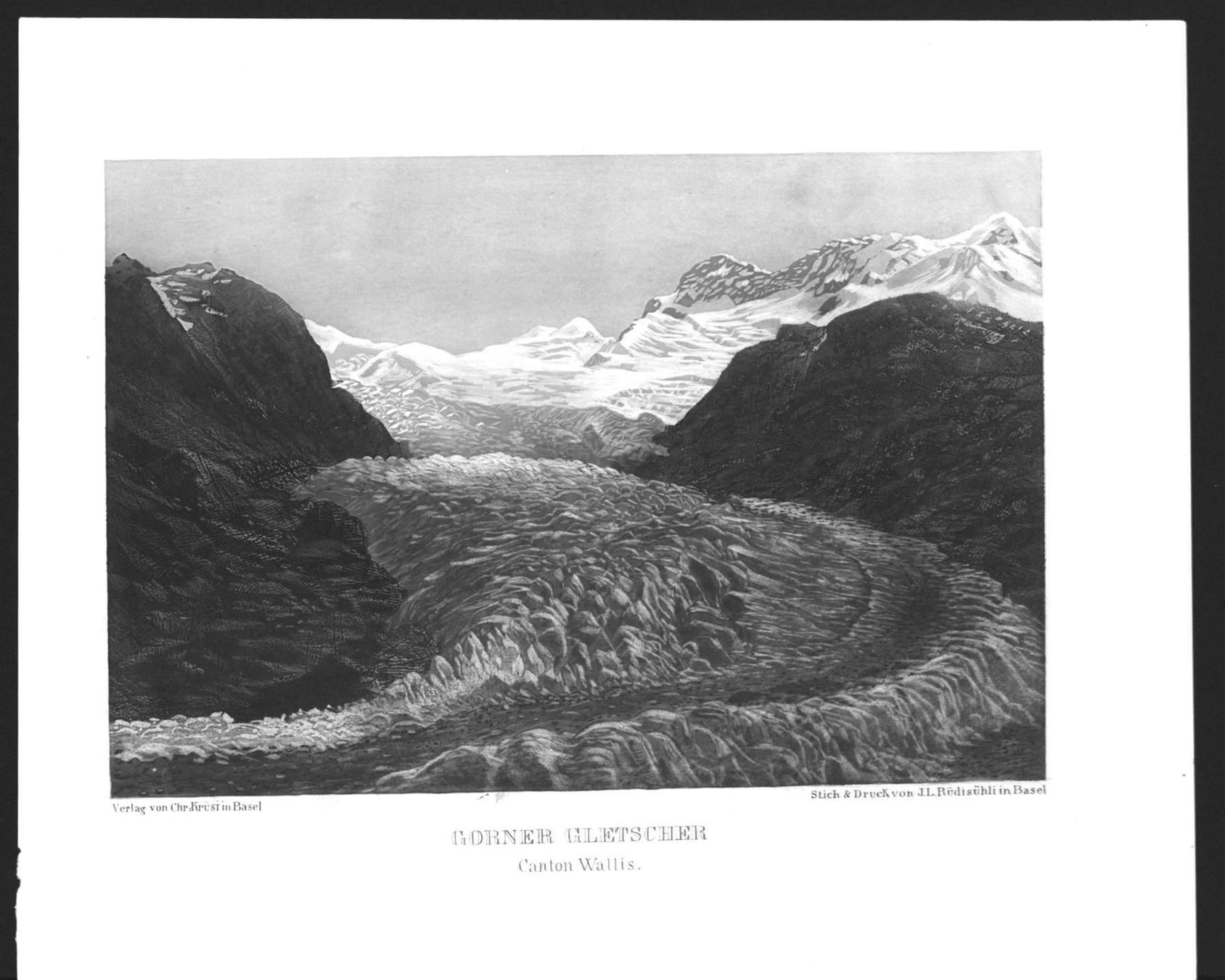 Stiche: Gornergletscher Zermatt Aquatinta – Gebraucht aus Rafz von Helvet32