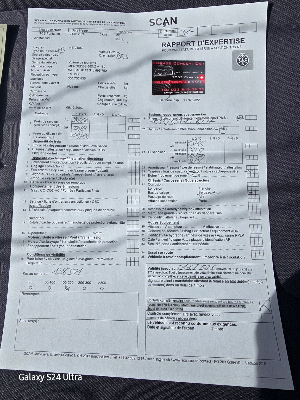 Mercedes-Benz Automobili: MERCEDES-BENZ CLASSE A 160 – Usato da CERNIER venduto da GarageConcept-Car 6