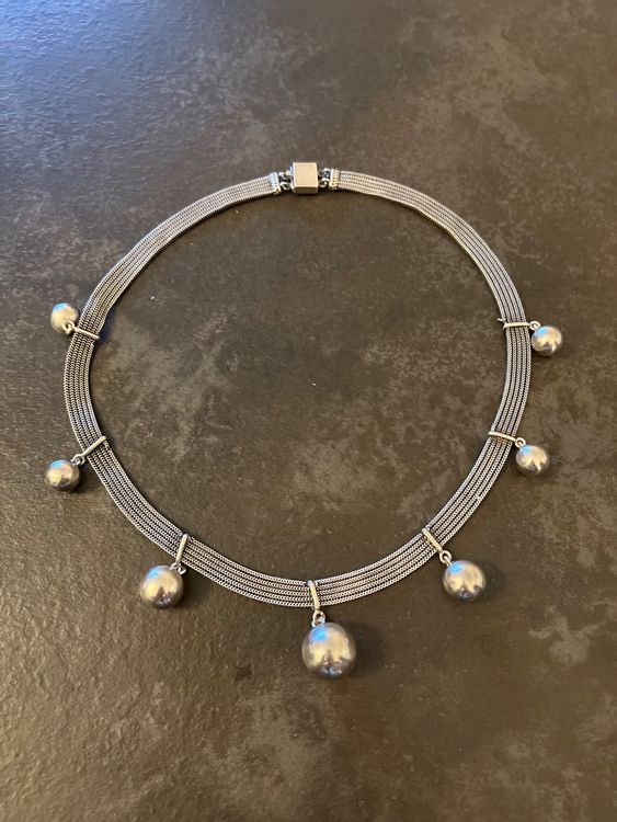 Collier En Argent Vintage - Occasion - Style Bracelet - Couleur Argenté - Bijou Ancien Et élégant