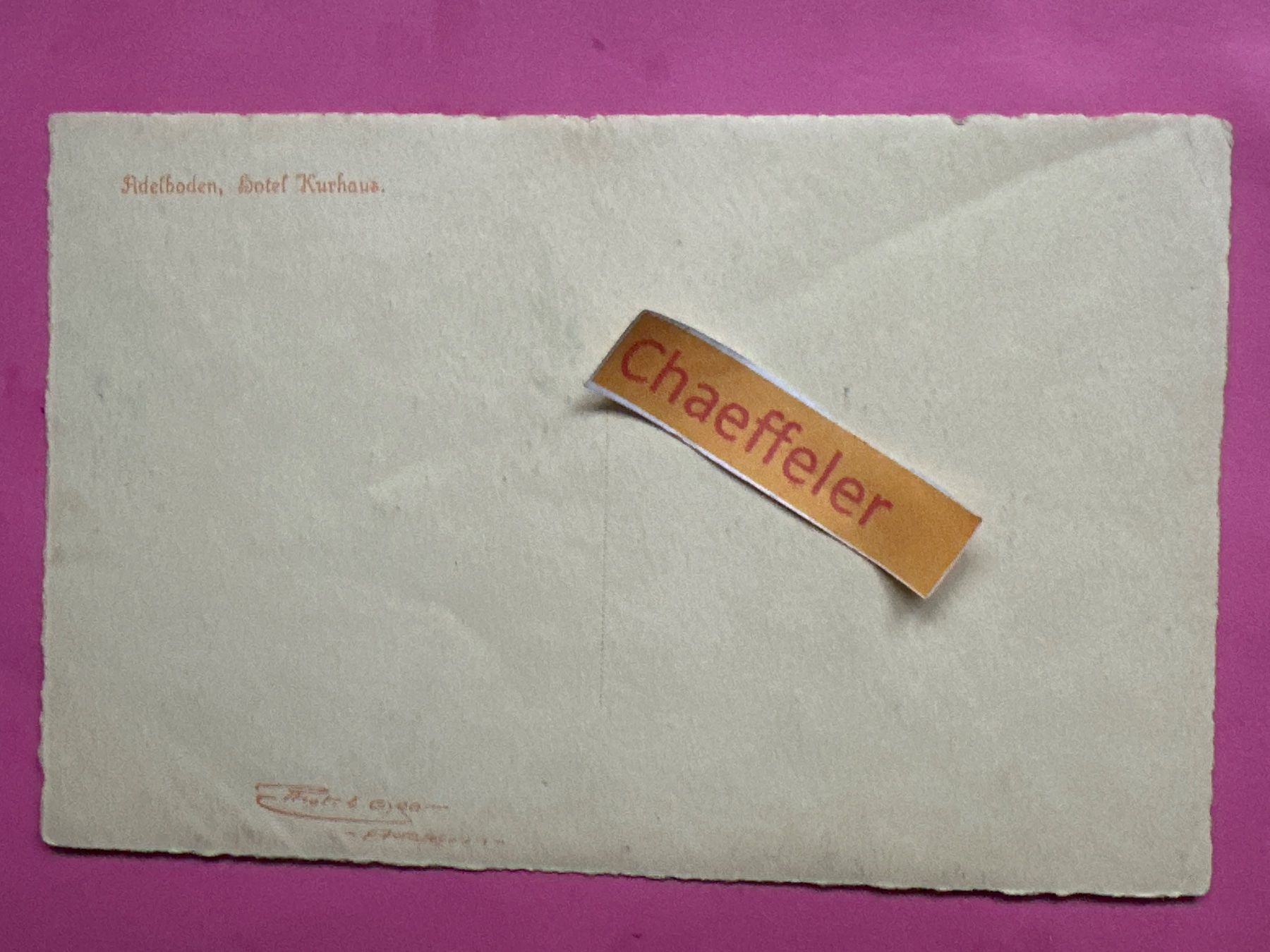 Cartoline postali: Adelboden, Hotel Kurhaus – Usato da Zürich venduto da Chaeffeler 1