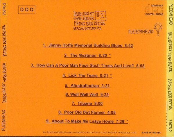 CD: 2 CD Bundle David Lindley + Hani Naser Live in Tokyo/Playing – Usato da Merligen venduto da barratt 5