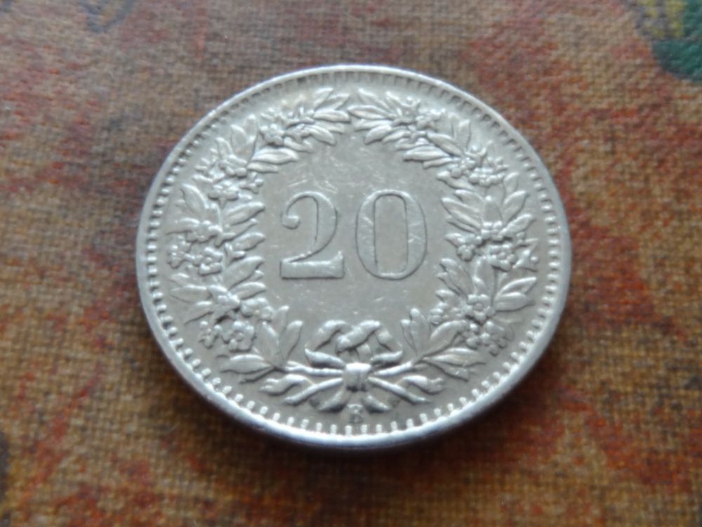 Alle Münzen: 20 Rp. 1968 – Gebraucht aus Romanel-sur-Lausanne von Swift13 1